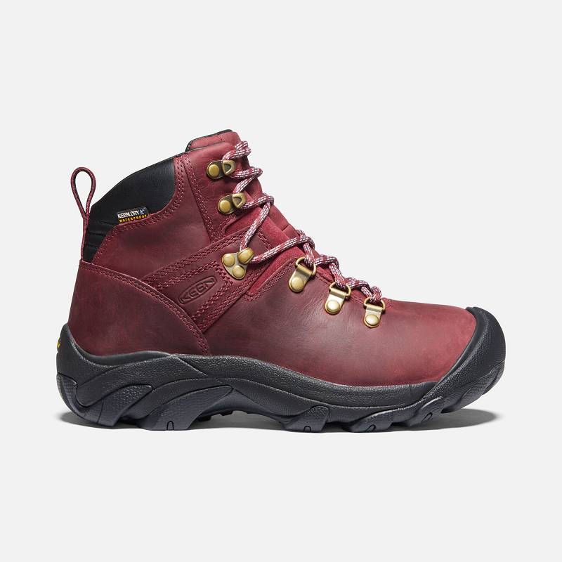 Keen Pyrenees Wanderstiefel Damen DE-50976 Tibetan Red/Black - Keen Damenschuhe Rot